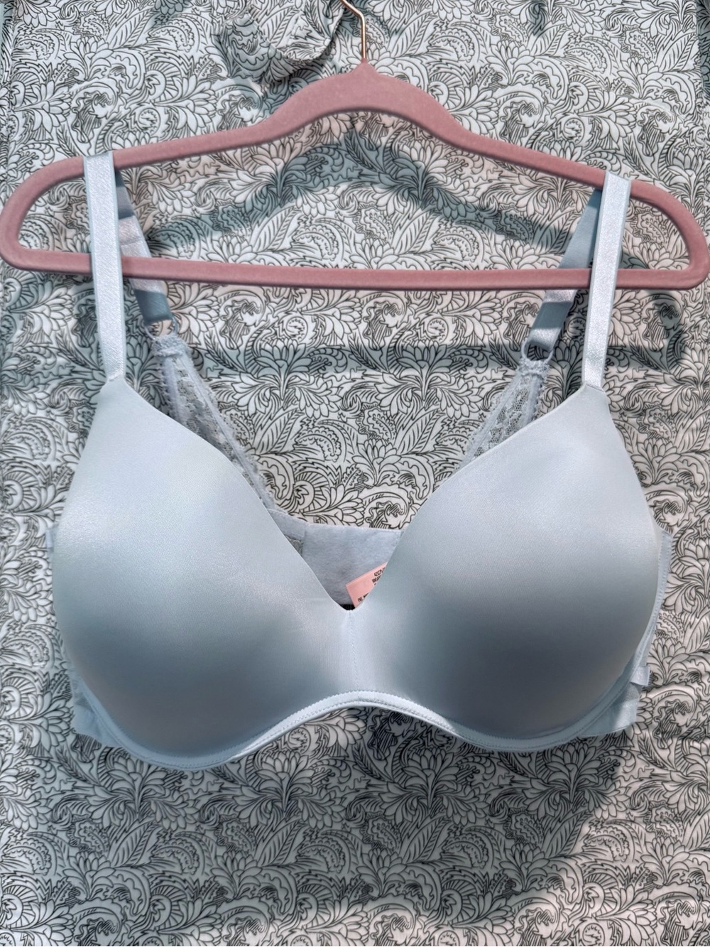Victoria’s Secret Lace-Back Padded T-Shirt Bra- Ice Blue, 40DD